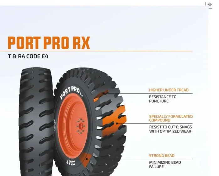 CEAT Port Pro RX OTR tyre — Port & Industrial | sizes 18.00-25, 18.00-33