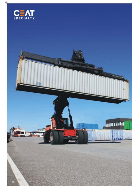 CEAT Port Pro SL in action — Reach stackers, heavy container handlers, port operations